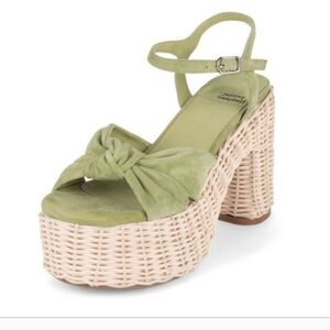 Jeffrey Campbell Tea Party Chunky Platform Suede Sandals size 8